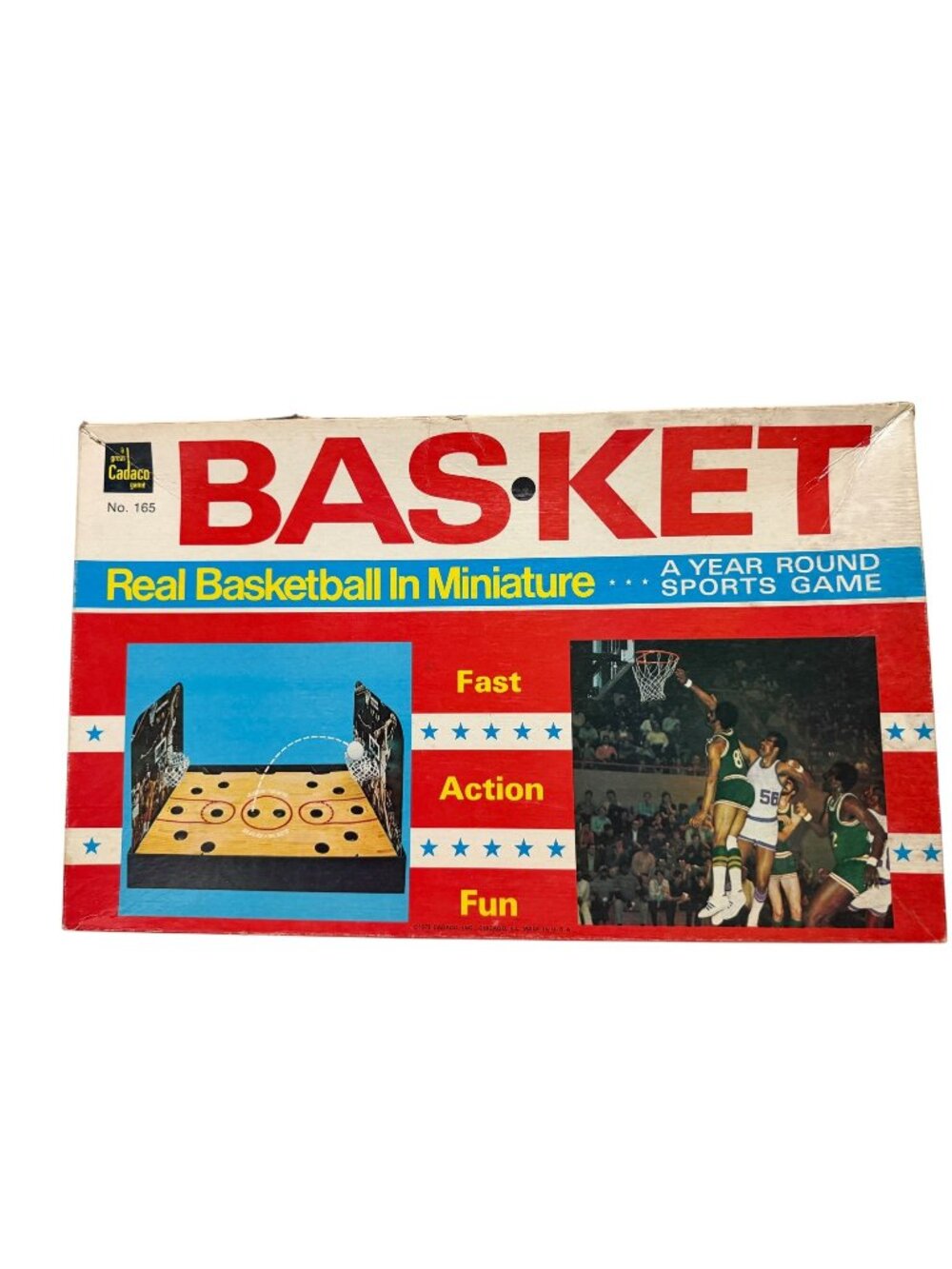 Bas-Ket Vintage 1973 Cadaco No. 165 Miniature Basketball Game Works